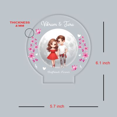 Personalized Best Friends Forever Theme LED Night Light, Custom with Names, Warm White Light Gift for Best Friend